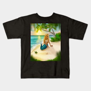 Sunrise Beach Mermaid Kids T-Shirt